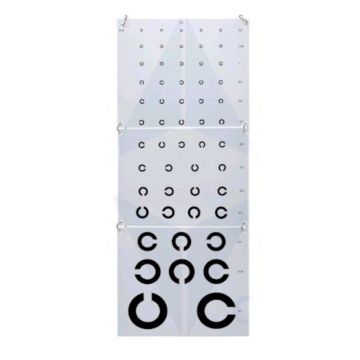 Zusammenklappbare Visuskarte mit Landolt-C-Ringen 5 Meter