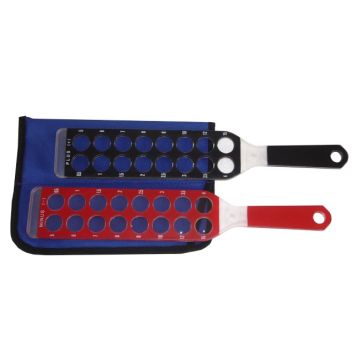 Skiaskopie Lineall  Rot-Schwarz mit Hülle (2er-Set) +/-0,50 - +/-15