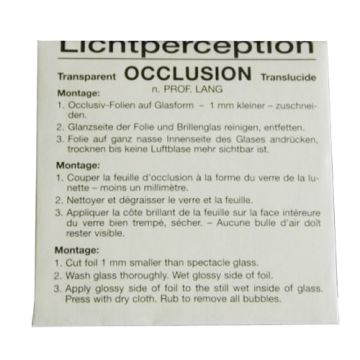 Bangerter Okklusionsfolie Lichtwahrnehmung