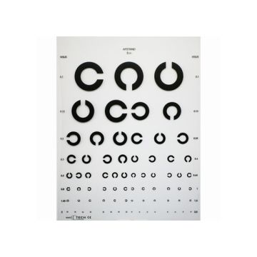 Visustafel Landolt-Ringe (transparent) 5 Meter