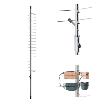 Wandhalterung für 16 Brillenfassungen mit Drehsperre